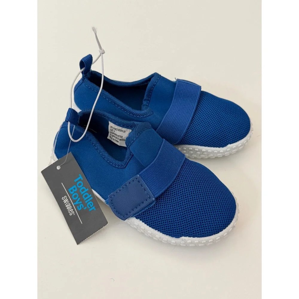 Swiggles‎ Toddler Boys Blue Mesh Water Shoes Slip On Size 8 NEW